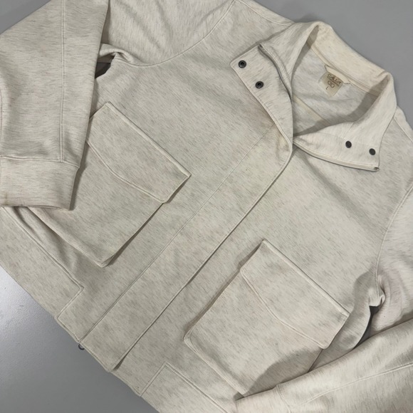 CALIA by Carrie Underwood Jackets & Blazers - Calia by Carrie Underwood Utility Jacket Womens L‎ Cream Full Zip Funnel Neck